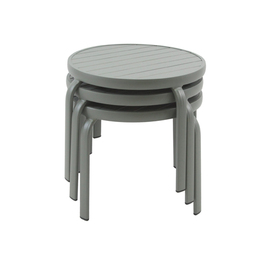 side table PHIL aluminium grey green round Ø 500 mm | stackable product photo  S