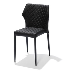 upholstered stacking chair LOUIS black | fire-retardant product photo