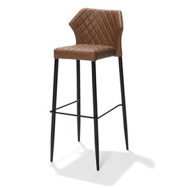 upholstered bar chair LOUIS leatherette cognac colour | fire-retardant | stackable product photo