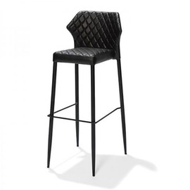 upholstered bar chair LOUIS leatherette black | fire-retardant | stackable product photo