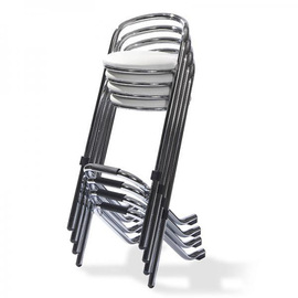 barstool chrome | white stackable product photo  S