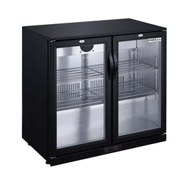 bar fridge black with 2 glass doors | convection cooling | 198 ltr product photo