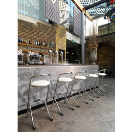 barstool chrome | white stackable product photo  S