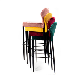 upholstered bar chair LOUIS velour pink | fire-retardant | stackable product photo  S