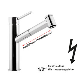 Spültischbatterie low pressure retractable outreach 230 mm H 180 mm product photo