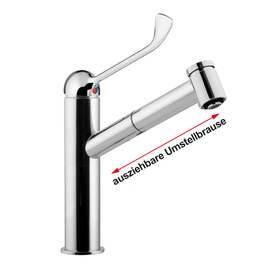 Spültischbatterie lever mixer tap high pressure retractable outreach 230 mm product photo