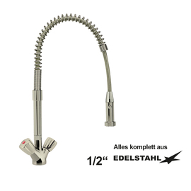 dish shower CLASSIC stainless steel two-handle mixer tap H 500 mm one hole product photo