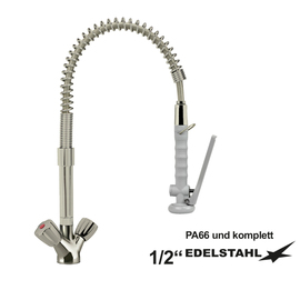 dish shower XARIO stainless steel two-handle mixer tap one hole product photo