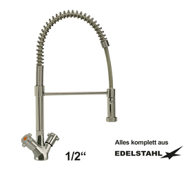 dish shower CLASSIC stainless steel two-handle mixer tap H 480 mm one hole product photo