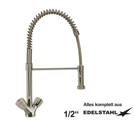 dish shower CLASSIC stainless steel two-handle mixer tap one hole product photo