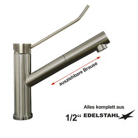 Spültischbatterie ERIX stainless steel lever mixer tap pressure-resistant one hole product photo