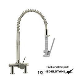 dish shower XARIO stainless steel lever mixer tap two-hole product photo