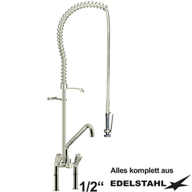 rinse sink mixer optimo 1/2" two-hole two-handle mixer tap | discharge height 350 mm product photo