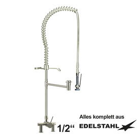 rinse sink mixer 1/2" two-hole lever mixer tap | tap with 4-wing handle product photo