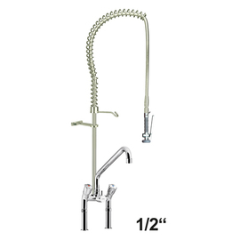 rinse sink mixer 1/2" two-hole two-handle mixer tap | discharge height 350 mm product photo