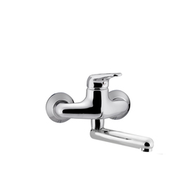 Wall mounted battery 1/2" lever mixer tap outreach 200 mm discharge height 80 mm product photo