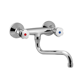 Wall mounted battery 1/2" two-handle mixer tap outreach 250 mm discharge height 150 mm product photo
