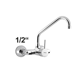 Wall mounted battery 1/2" lever mixer tap outreach 250 mm H 160 mm product photo