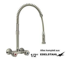 dish shower CLASSIC stainless steel wall-mounted two-handle mixer tap two-hole product photo