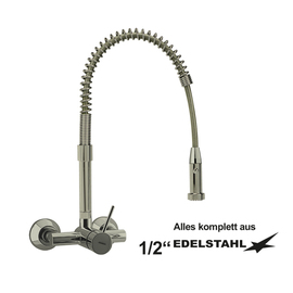 dish shower MASTER stainless steel lever mixer tap two-hole product photo