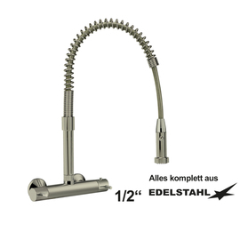 dish shower CLASSIC stainless steel lever mixer tap two-hole product photo