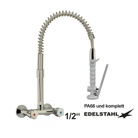 dish shower XARIO stainless steel wall-mounted two-handle mixer tap two-hole product photo