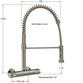 dish shower ETHERM stainless steel pressure-resistant 1/2" product photo  S