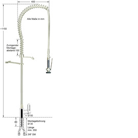 Pre-rinse shower praktic 1/2" one hole lever mixer tap product photo  S