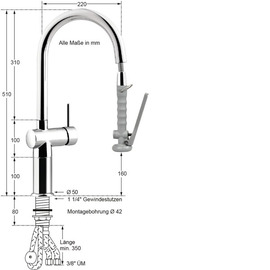 Hand shower VARIO 1/2" lever mixer tap | grey lever round short product photo  S