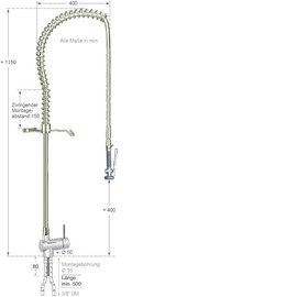 Pre-rinse shower ecotop 1/2" lever mixer tap | grey product photo  S