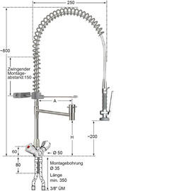 dish rinser spray ecotop 1/2" two-handle mixer tap | grey product photo  S