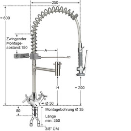Hand shower ecotop 1/2" two-handle mixer tap | grey with pen holder product photo  S