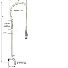 Pre-rinse shower praktic 1/2" lever mixer tap product photo  S