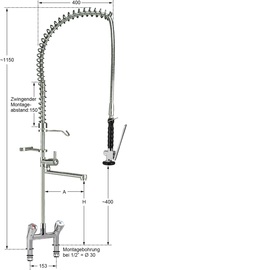 Pre-rinse shower ecotop two-hole Pentachrome metal handle product photo  S
