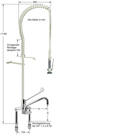 Pre-rinse shower maxum 3/4" lever mixer tap with spout product photo  S