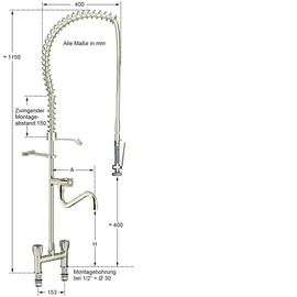 Pre-rinse shower topmix 1/2" two-handle mixer tap product photo  S