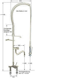Pre-rinse shower topmax 1/2" lever mixer tap with spout product photo  S