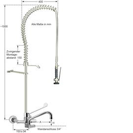 Pre-rinse shower maxum 3/4" lever mixer tap product photo  S