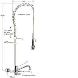 Pre-rinse shower maxum 1/2" lever mixer tap product photo  S