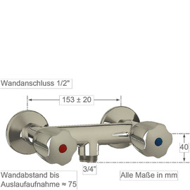 hose fitting CLASSIC 1/2" stainless steel valve direction 3/4" product photo  S