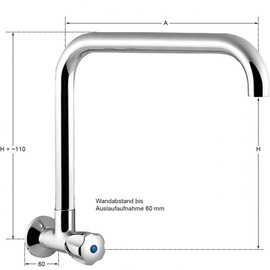 wall valve profi 3/4" with C-spout straight | outreach 300 mm product photo  S