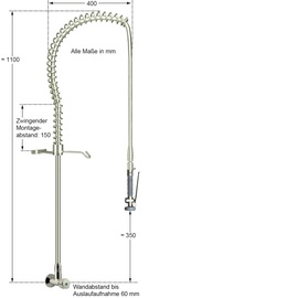 Pre-rinse shower topfeel 1/2" lever mixer | discharge height 350 mm product photo  S
