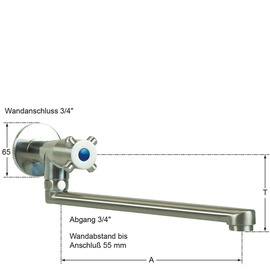 wall valve clasix 3/4" straight spout A 300 mm product photo  S
