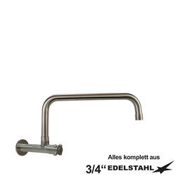 wall valve clasix 3/4" C-spout straight wall extension L 80 mm A 350 mm product photo