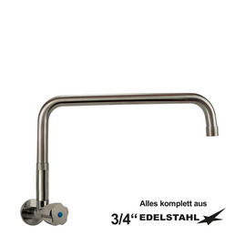 wall valve clarix raised C-spout straight hexagonal grip A 400 mm product photo