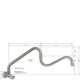 wall valve clarix hinged swivel spout A 300 - 600 mm product photo  S