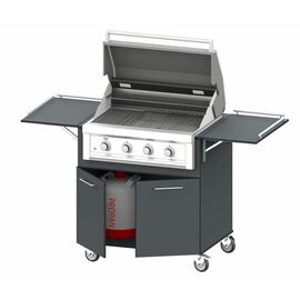 outdoor service station | grill station | 2 wing doors with Installation recess for devices 900 mm product photo  S