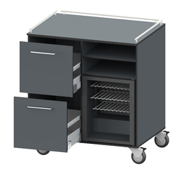 outdoor service station with fridge 42 ltr | 2 bottle drawers product photo