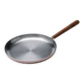 flambé pan ISEO • stainless steel copper plated Ø 300 mm | wooden handle product photo