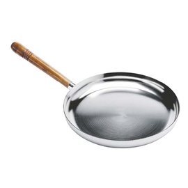 flambé pan ISEO • stainless steel silver plated Ø 300 mm | wooden handle product photo